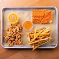 Kids Meal · Build your own Kids Plate: Choice of boneless half-portion protein, Tomato Garlic Toast, cho...