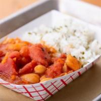 Northern Beans And Rice · Pinto Beans in a spiced tomato sauce served with Herb and Citrus Rice. Vegan, gluten-free.