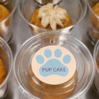 Pup Cake · Woof Don't forget a treat for Fido. Made with pumpkin, pet safe peanut butter & apple sauce ...