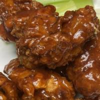 Chicken Wings · Available plain, buffalo, or honey chipotle bbq.