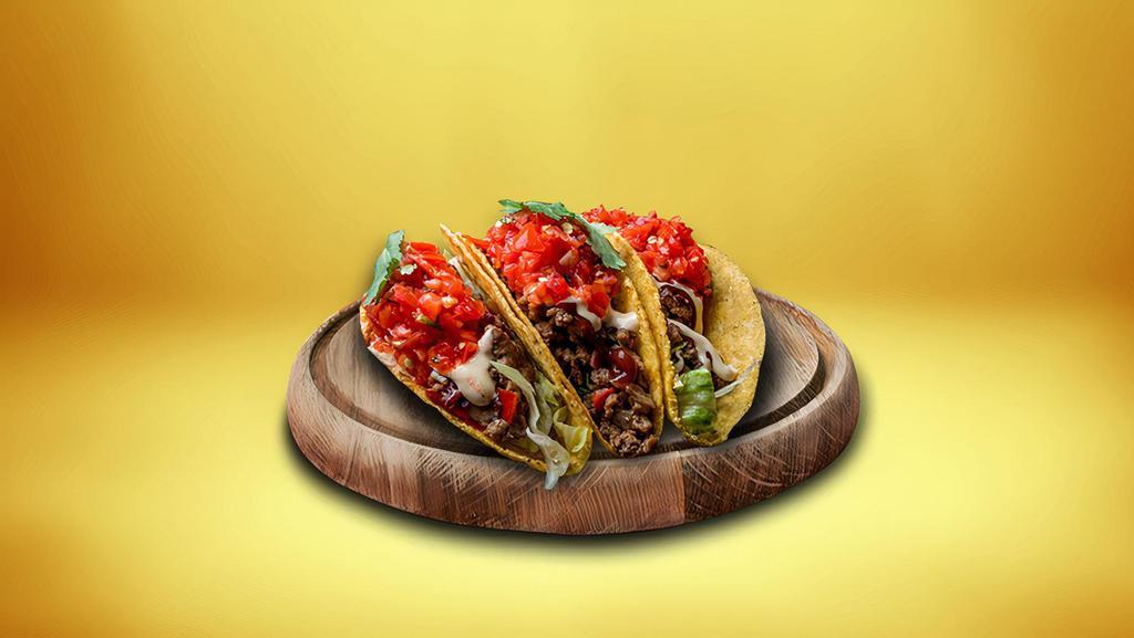 Beef Buzz Taco Combo · This taco is filled with our specially seasoned ground beef and cilantro and onions.