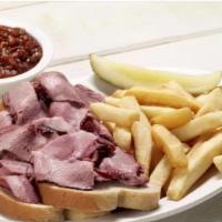 2 Meat Classic Plate · Sliced beef, ham, turkey, sausage, pork burnt ends, or pulled pork.
Served over bread with y...