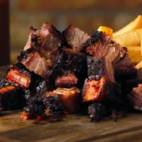 Reserve Burnt Ends Plate · Tender chunks of beef brisket lightly dusted with a sweet and spicy dry rub and pit charred ...