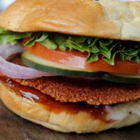 Burnt Cheese · Punch burger with a ring of burnt cheese around the patty - lettuce, tomato, house pickle, o...