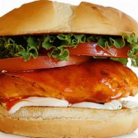 Buffalo Chicken · Chicken Sandwich with Lettuce, Tomato, Buffalo Sauce, Blue Cheese Crumbles, and Ranch Dressing