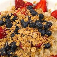 Berry Berry Oatmeal · Old Fashioned Oatmeal With Strawberries, Blueberries, Raspberries, Granola & Clover Honey. S...