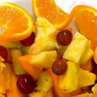 Fresh Fruit Bowl · Seasonal Fresh Fruit Served With Choice Of Toast.