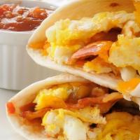 Breakfast Burrito · Does not include Rice and Beans. Chorizo and eggs or A La Mexicana.