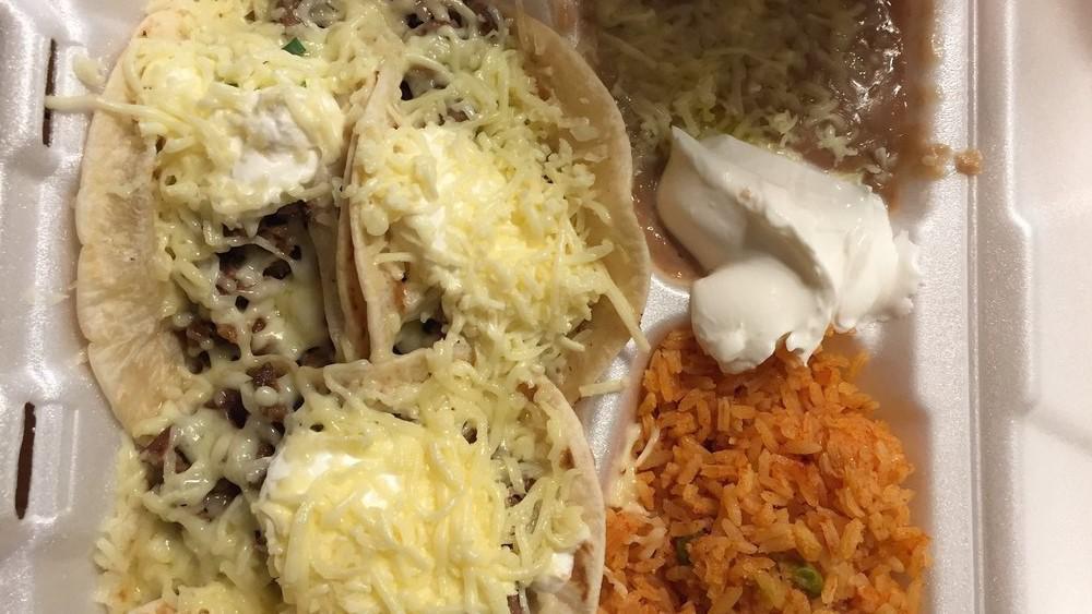 Taco Dinner Build It Your Way · Choose any combination of tacos. ​Add rice, beans and sour cream for an additional charge.