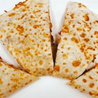 Chicken Quesadilla · Red and green peppers, onions and Cheddar.