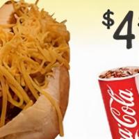 1 Coney Deal · 1 Coney with chili comes with a bag of Lays Potato Chips and a  drink. Add your favorite top...