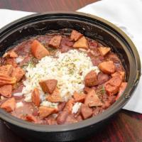 Red Beans & Sausage · With ground beef and Cajun beef sausage. Joe Stafford's original slow-cooked red beans with ...