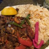 Meat Ghallaba · Sliced Tenderloin Meat galaba with stewed vegetables mixed with an array of aromatic middle-...