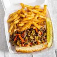 Italian Beef · All Phillies are served with Grilled Mushrooms, Onions, Lettuce, Tomatoes and Mayo, Served o...