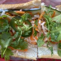 Lemongrass Tofu Banh Mi Sandwich · Vegan.  Tofu marinated with our house lemongrass sauce.