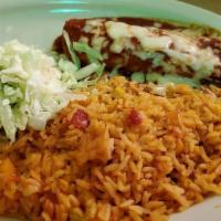 Burrito, Enchilada, Rice & Beans · 