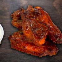 Hot Buffalo Wings · Original buffalo sauce kicked up with extra heat.