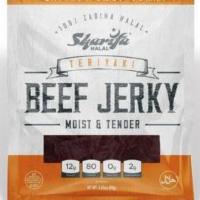 Sharifa Teriyaki Beef Jerky · Sharifa Teriyaki Beef Jerky. Sharifa Halal Teriyaki Beef Jerky is made with premium 100 % Za...