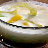 Es Cendol (Small) · Green rice flour-jelly in coconut milk and palm sugar, served cold with ice cubes.