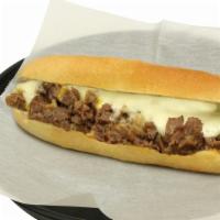 Triple Cheesesteak · Grilled sirloin, sautéed onions topped with a trio of cheeses — Cheddar, Provolone, and Whit...