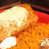Burrito Suizo  · are burritos are made with flower tortilla and include any type of meat you would like,they ...