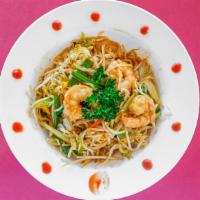 Shrimp Pad Thai · Spicy. rice noodles stir fried with green onions,bean sprouts,celery,carrot,bambooshoot,eggs...