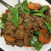 Beef & Peapods · Peapod, Carrot, Water Chestnut, Onion