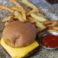 Kid Cheeseburger · Served with fries or veggie sticks