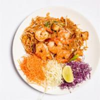 Pad Thai · Thin rice noodle stir-fried with bean sprouts, tofu, egg, green onions, grounded peanut and ...