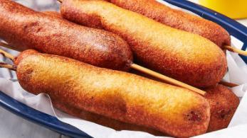 Corn Doggie Dawg · Juicy hot dog dipped in cornmeal-based batter and deep fried until golden brown