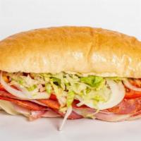 Lunch Special Number 12 · 12 Layer of Meats, 2 Layers of Cheese Italian Submarine Sandwich. Capicola, Ham, Salami, Pro...