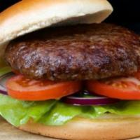 1/3 Lb. Hamburger · Char- broiled, Certified Black Angus beef patty, served on a brioche bun with lettuce, tomat...