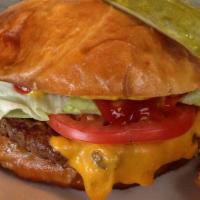 Cheese Burger · 1/2 lb, Certified Angus Beef served with lettuce, onion and tomato on a gourmet butter bun, ...