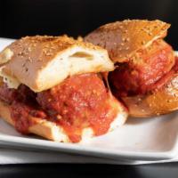 Meatball Sandwich · Homemade meatballs topped with spaghetti sauce and served on toasted Italian bread.