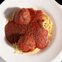 Spaghetti · meatballs, meat sauce, mushrooms, or sausage.