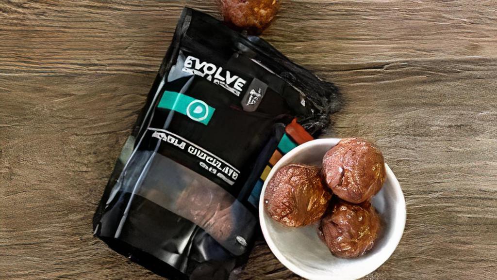 Double Chocolate Paleo Balls · Our Paleo balls are Evolve Paleo chef’s signature items. Hand made with love, our Paleo balls are like chewy granola bars – Paleo style! No refined sugars and plenty of natural fiber makes our Paleo balls little snacks you’ll be craving all day long.