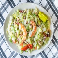 Chopped Garbage Salad Large Order · ICEBERG AND ROMAINE LETTUCE, HOUSE VINAIGRETTE, DICED PREMIUM ITALIAN SALAMI, ROASTED CHICKE...