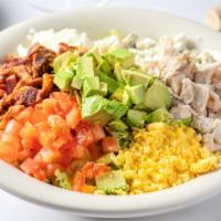 Cobb Salad · ICEBERG AND ROMAINE LETTUCE TOSSED IN HOUSE VINAIGRETTE. TOPPED WITH CRUMBLED BLUE CHEESE, T...