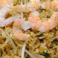 Shrimp Fried Rice · Flavorful wok fried rice with shrimp, egg, bean sprout and other vegetables.