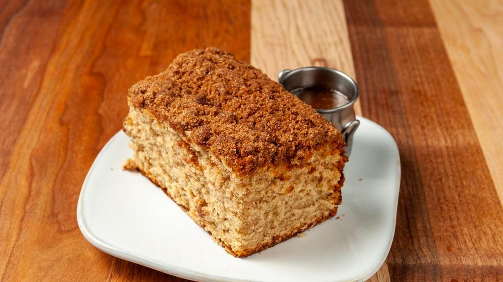 Coffeecake · A generous hunk of our Original Coffeecake.  Served with warm House made Buttermilk Caramel Sauce.  So good it will change your life...