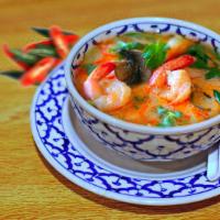Tom Yum · Bowl $6.50 Hotpot $12.99
The most popular of Thai soup with mushroom, tomato flavored with l...