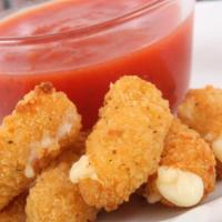 Cheese Sticks · 6 pieces of fried cheese stick served with our marinara sauce.