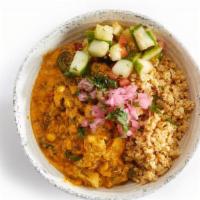 Bowl - Coconut Curry (V) · Seasoned cauliflower rice and coconut curry sauce along with cucumber salad mix and vegetabl...