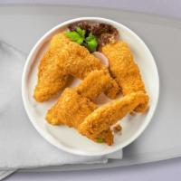 Chicken Fingers · Chicken fingers breaded and fried until golden brown.