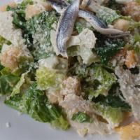 Caesar · WI Parmesan, croutons, shaved cauliflower, white anchovy, chopped romaine hearts.