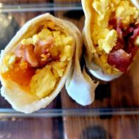 Bacon Egg And Cheese Wrap · Scrambled eggs, bacon and your choice of cheese.