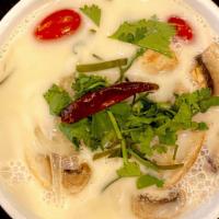 Tom Kha · Special. Coconut-galangal soup with a light touch of chilies and lime, mushrooms, lemongrass...