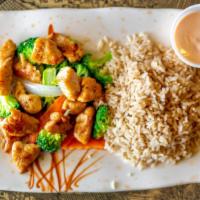 Hibachi Chicken · Served with white rice or fried rice.
