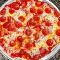 Pepperoni Pizza · Our blend of five Italian cheeses, spicy pepperoni, and our homemade tomato sauce make for a...