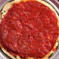 Deep Dish Pepperoni Pizza · Spicy Pepperoni paired with gooey mozzarella cheese and our homemade pizza sauce.